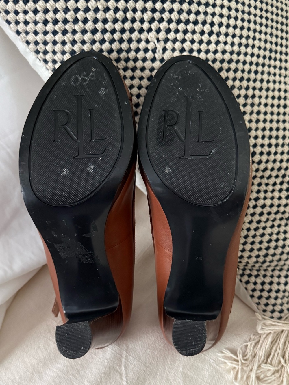 Lauren Ralph Lauren| Madalene Brown Leather Mary Jane Heels| Size 7B - Picture 4 of 4